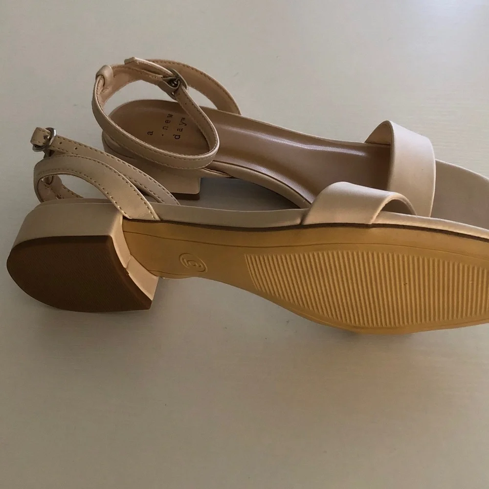 NEW Target A New Day Classic Nude Ankle-Strap Flat Sandals NWOT